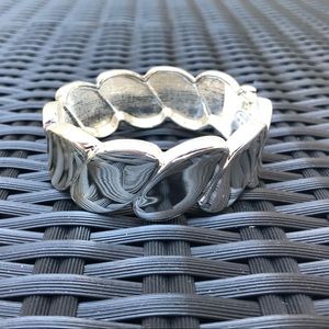 Silver Cuff Bracelet with Magnetic Closure